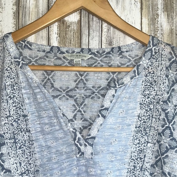 Lucky Brand Light Blue Boho Bandana Long Sleeve - Picture 4 of 5